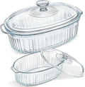Clear Glass Baking Dishes by [Brand Name] - Casserole Dishes with Lids | 1.9 Qt & 3 Qt Set for Oven Cooking