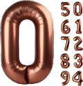 Dark Brown Number Balloon - 40 Inch Coffee Brown 0 Balloon for Birthday Party Decorations
