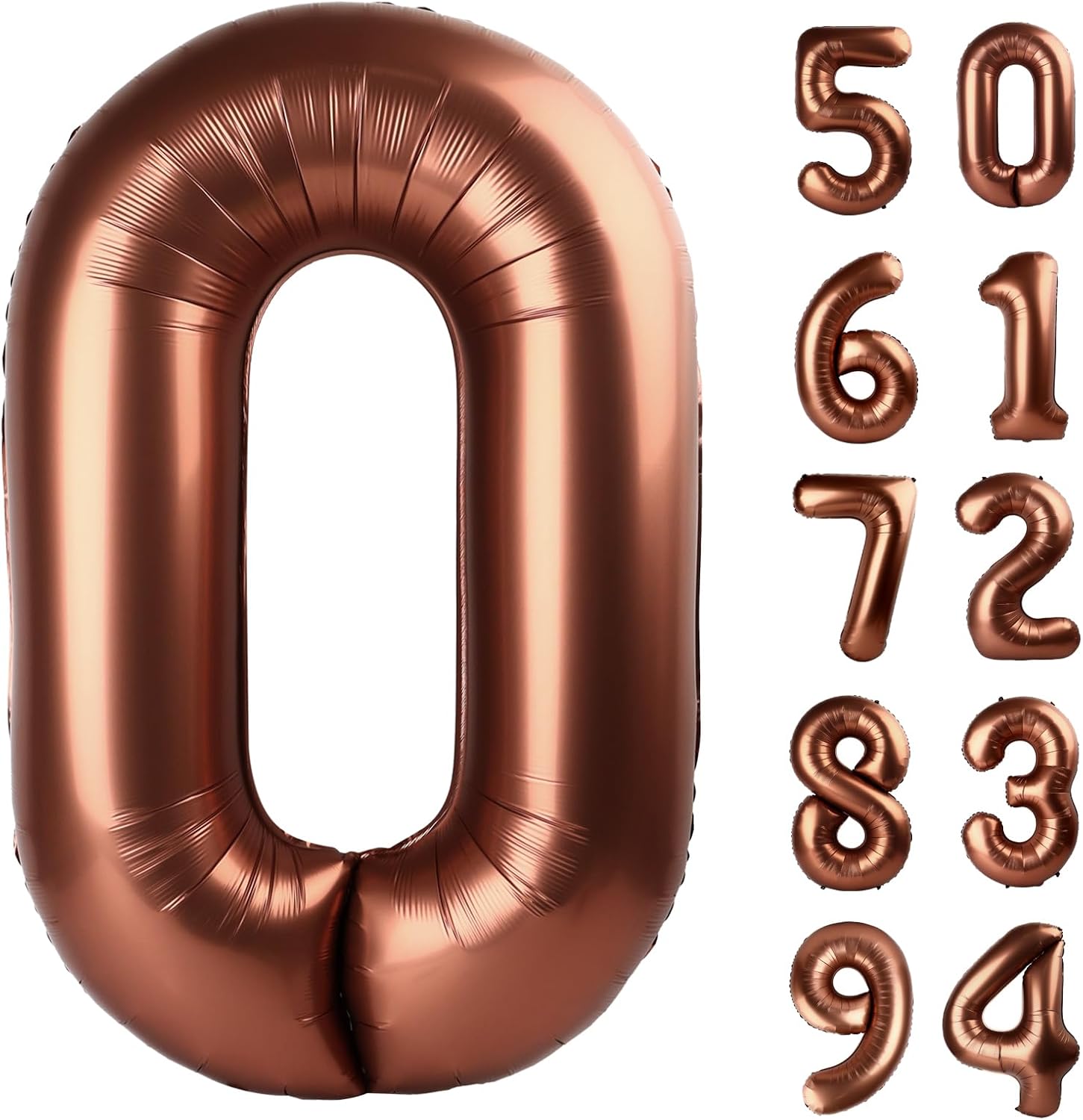 Regine Switzerland Dark Brown Number Balloon - 40 Inch Coffee Brown 0 Balloon for Birthday Party Decor