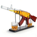 Gifts for Men Dad, AK Gun Whiskey Decanter Set with 2 Whiskey Glasses, 25 oz Large Liquor Decanter Set, Military Present for Father, Brother,Gun Liquor Dispenser Fun Conversation Starter
