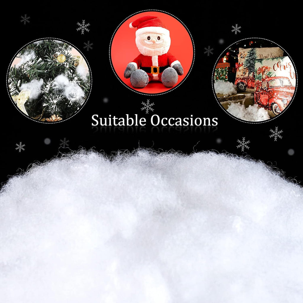Ruisita Artificial Snow - Fluffy Snow Fiber for Christmas Decor | 35.3 Ounces for Holiday Displays