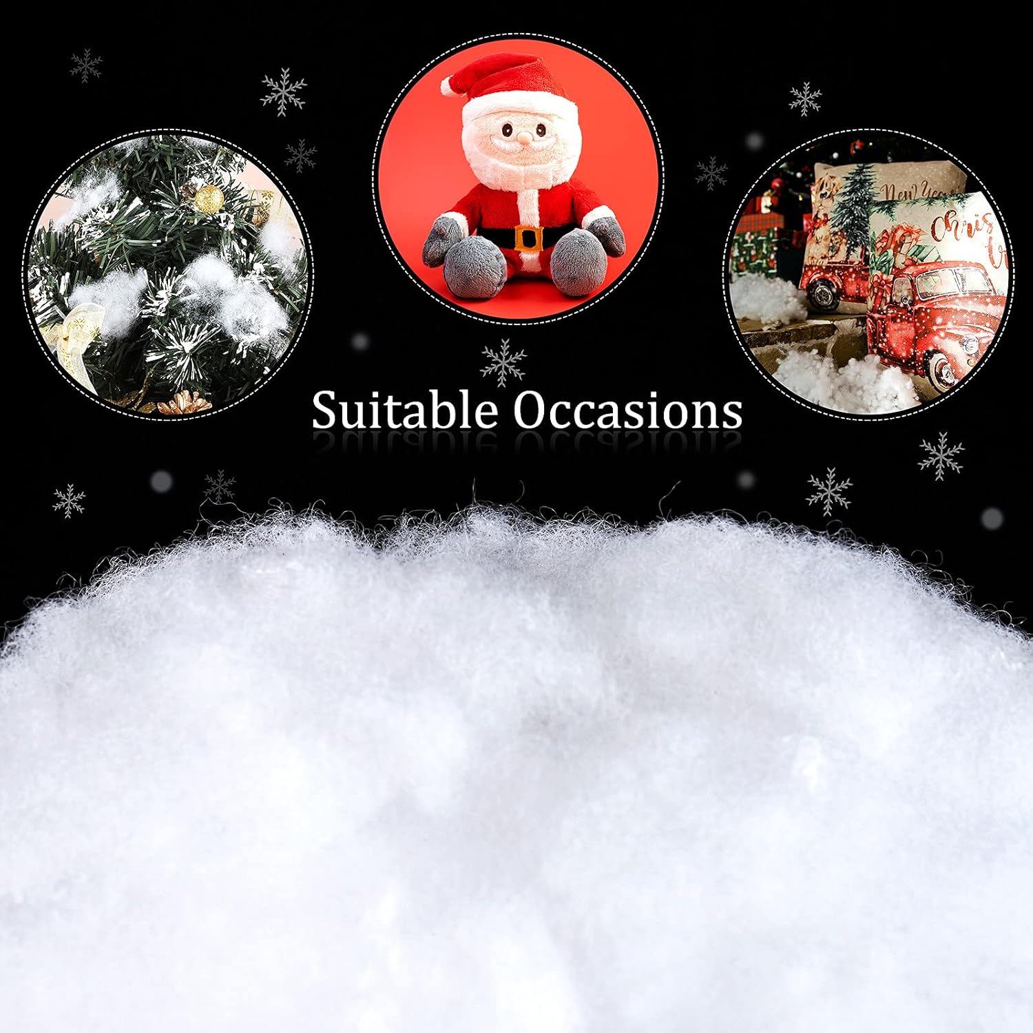 Ruisita Christmas Fake Snow Decor - Fluffy Cotton-Like Snow Blanket for Holiday Crafts | 2 Pack