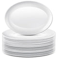 Dandat 24 Pcs Large Serving Platters Oval Trays White Plates Serving Dish for Wedding Party Restaurant Home Steak, Taco, Sushi, Appetizer, Cake (12 Inch)