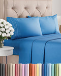 Royal Blue Queen Size 4-Piece Sheet Set by [Brand Name] - Comfy, Breathable & Cooling Luxury Bedding