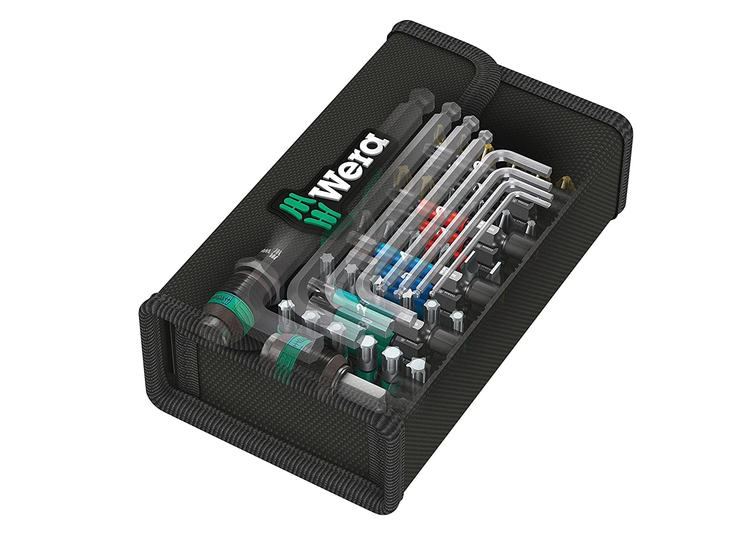 Wera 5057460001 | KK 100 52-Piece Metric Compact Pouch Tool Set for Easy Organization