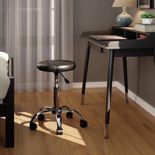 Winsome Wood Clark Round Cushion Swivel Stool with Adjustable Height