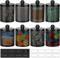 Skiennix Acrylic Qtip Holder Dispenser - 8 Pack Clear Canister for Cotton Swabs & Makeup Storage