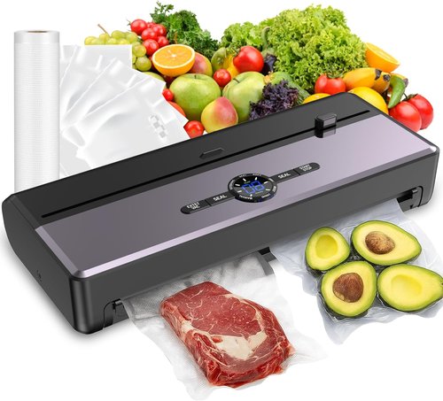 **Sealer Machine - 85KPA Strong Suction for Food Storage | Automatic Dry/Moist Mode with 10 Bags & Roll**