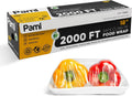 PAMI Plastic Food Wrap - 18 Inch Wide x 2000ft Clear BPA-Free Cling Wrap with Dispenser Box | Microwave & Freezer Safe