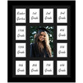 DUENPY 12x16 School Year Picture Frame K-12 Displays One 5x7 Photo and Twelve 2.5x3.5 Pictures Graduation Photo Collage Wall Hanging Collage School Picture Frame Black
