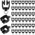 Jetec 50 Pcs Curtain Track Rollers Bulk Ceiling Curtain Track Hooks Flexible Bendable Clips 11 mm White Plastic Drapery Rail Gliders with Hooks for Shower Window (Black)