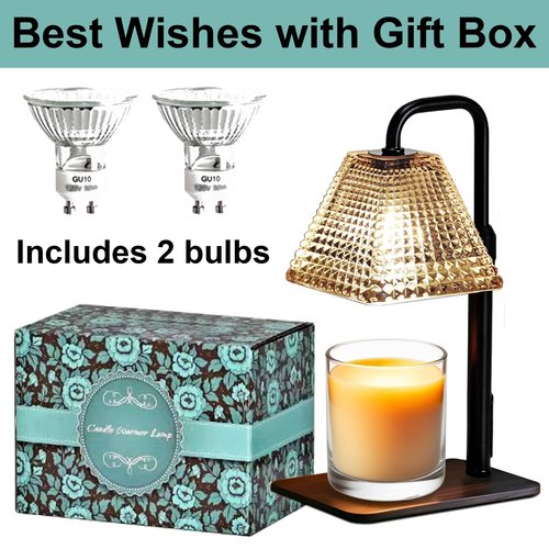 MUJTEO Candle Warmer Lamp with Timer Dimmer Adjustable Height,Electric Dimmable Wax Warmer for Scented Jar Candles,Mom Birthday Gifts for Women,House Warming Gifts New Home Bedroom Decor,Black