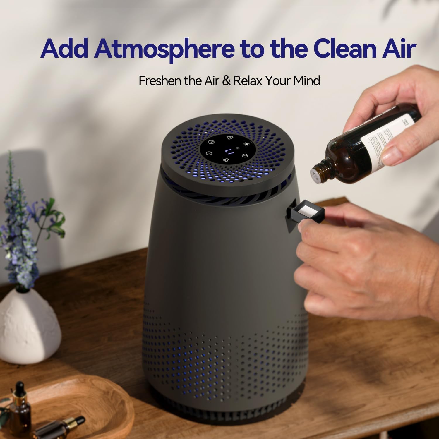 Skiennix Air Purifier - 3-in-1 HEPA Filter for Pets, Dust & Odors | Quiet Operation, Black