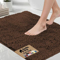 GORILLA GRIP Bath Rug Mat - Soft Absorbent Chenille | Quick Dry Microfiber, 44x26, Brown