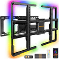 Perlegear AuraFrame™ Full Motion TV Wall Mount - LED Light, Tilt & Swivel for 42"-90" TVs Up to 150 lbs | Max VESA 600x400mm