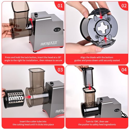 Electric Cheese Grater,7 In 1 Electric Cheese Grater for Block Cheese,250w Electric Slicer Shredder, Automatic Electric Grater,Cheese Graters Machine For Cheeses, Fruits, Vegetables