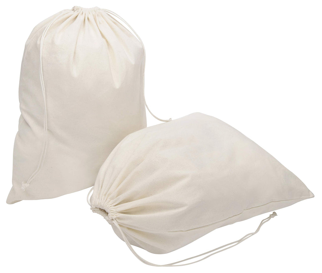 DR 100% Cotton Muslin Shoe Bags (14x17 Inch - 6-Pack) Extra Large Unbleached Natural Fabric Drawstring Storage Pouches for Shoes Boots Travel Closet Organization
