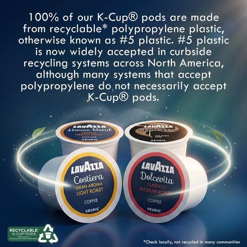 Lavazza K-Cup Coffee Pods Variety Bundle for Keurig Brewers – Light & Medium Roast, Single-Serve K-Cup Coffee Pods, 40 Count Assorted Flavors (10 Dolcevita Classico, 10 House Blend Perfetto, 10 Costiera Gran Aroma, & 10 Espresso)