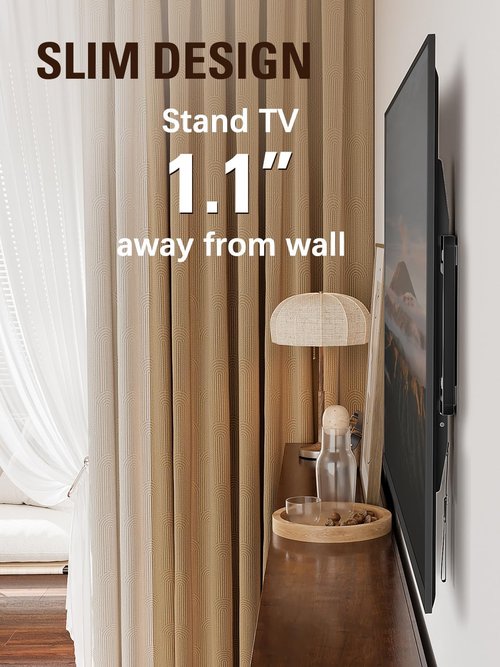 Mounting Dream Full Motion TV Mount for 32-65 Inch TVs - Includes Slim Fixed Wall Mount for 42-84 Inch TVs