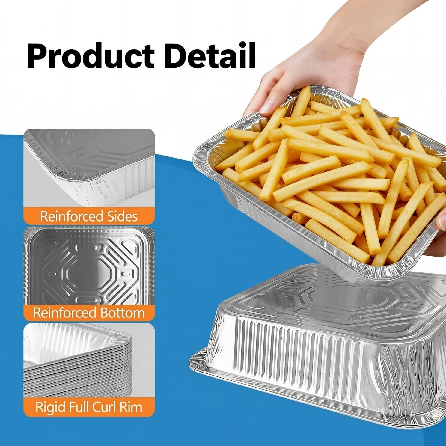 Thickened Aluminum Foil Pans by [Brand Name] - Extra Deep 9x13 Disposable Pans with Lids for Baking & Catering | 10-Pack