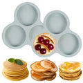Fchil Silicone Egg Molds for Oven 2 Pcs, 4 Inch Silicone Muffin Top Pan Jumbo for Air Fryer, Nonstick Hamburger Bun Pans for Baking, Round Egg Mold for Breakfast Sandwiches Pie Tart Cake, Grey