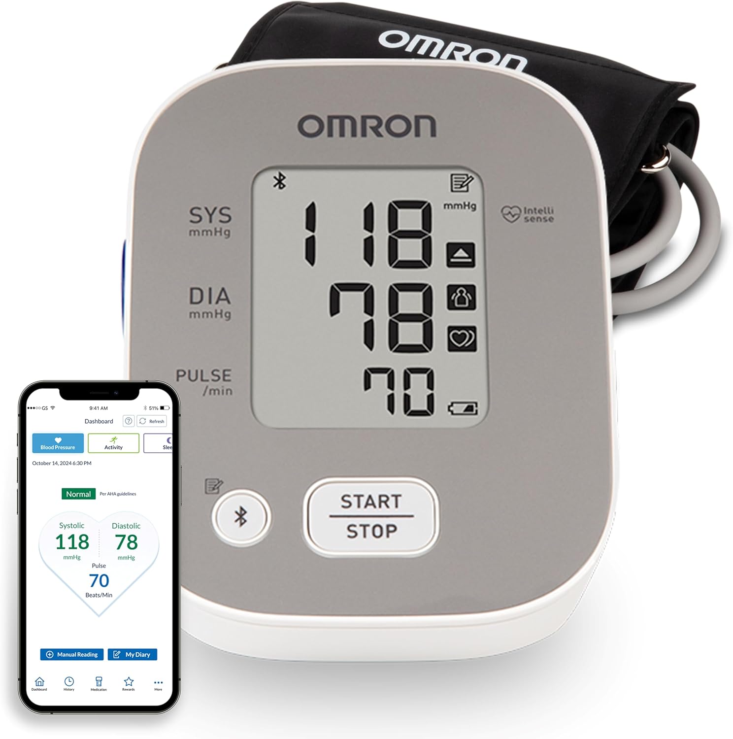 OMRON Blood Pressure Monitor - Clinically Validated Upper Arm Cuff for Home Use - Connect App Enabled