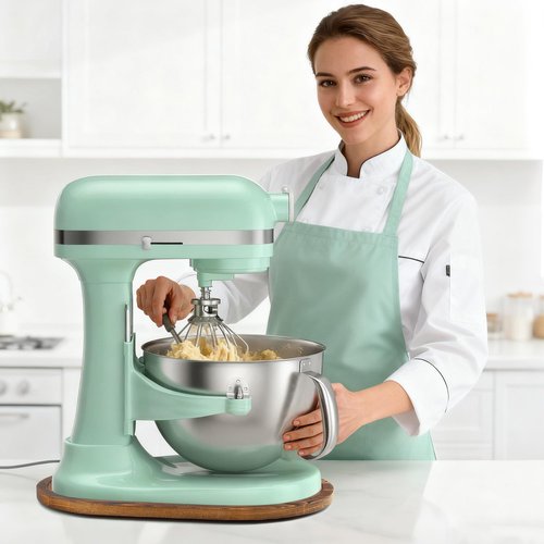 ENVTEK Mixer Slider Mat, Pine Wood Sliding Tray for KitchenAid 5 & 8 Qt Stand Mixers, Anti-Slip Moving Mat & Countertop Protector, Kitchen Accessories and Attachments for Artisan Series (5-8 QT)