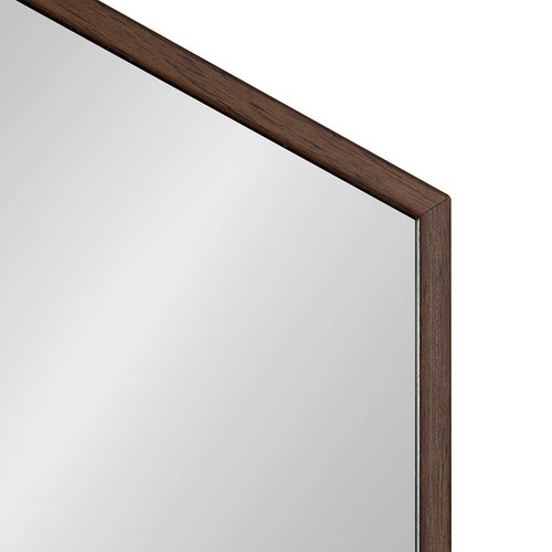 Kate and Laurel Rhodes 6-Sided Hexagon Wall Mirror, 30.75x34.75 Walnut Brown