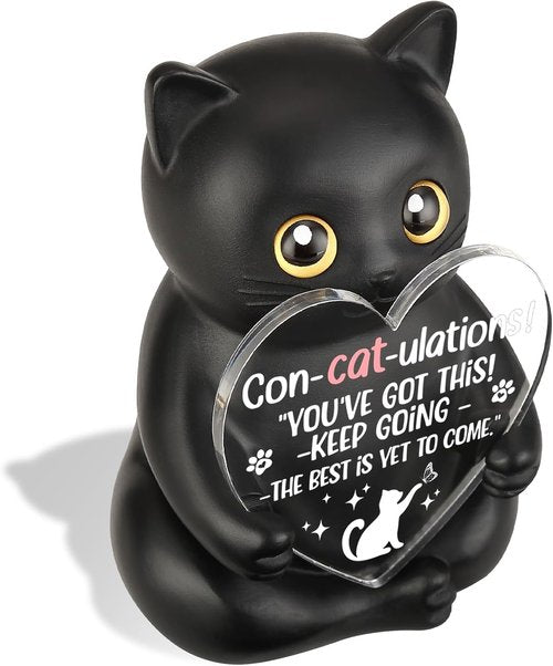FOKCBOCM Con-Cat-ulations Gift - Encouraging Desk Decor for Graduates & Cat Lovers | Perfect for Birthdays