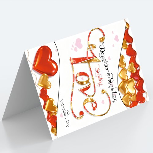 OJsensai Valentine’s Day Card for Daughter and Son in Law from Parents, Valentines Decorations Gifts Ideas