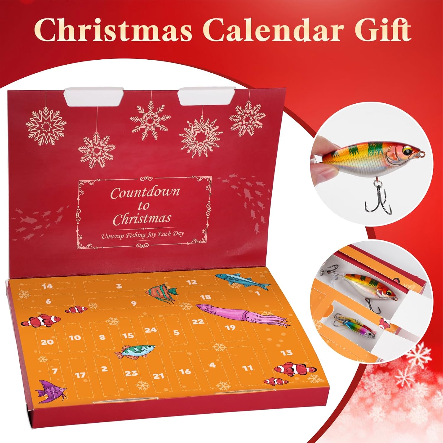 Advent Calendar 2025 Fishing Lure Set - Soft & Hard Lures for Freshwater & Saltwater | 24 Days of Fishing Surprises