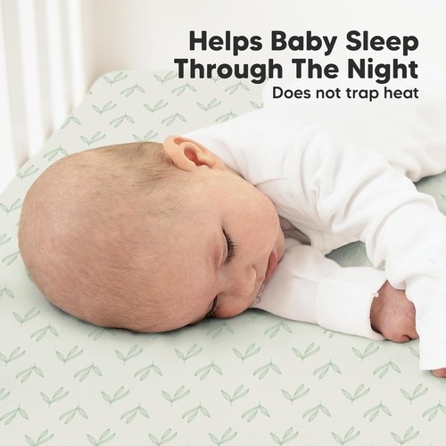 KeaBabies Organic Crib Sheets - 2-Pack Fitted Jersey Cotton for Boys & Girls | Soft, Breathable 52x28 (Fleur)