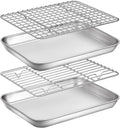 Yododo Baking Sheet Set - Stainless Steel Cookie Sheets with Cooling Racks | 9-Inch, Non-Toxic, Heavy Duty