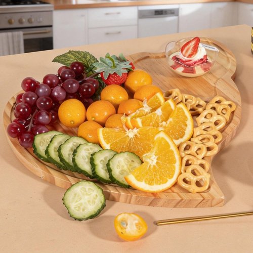 Heart Charcuterie Boards - Valentines Bamboo Cutting Heart Shaped Decoration Decor Supplies, Wood Serving Tray, Food Platter Valentines Gifts