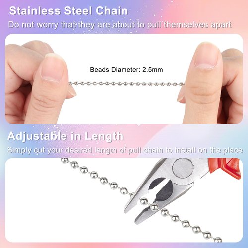 2 Pieces Ceiling Fan Pull Chain, Decorative 1.8" Crystal Glass Flower Pendants Pull Chain Extension with 23" Ceiling Fan Chain Extender and Connector for bedside lamp Table Lamp Light(Crystal AB)