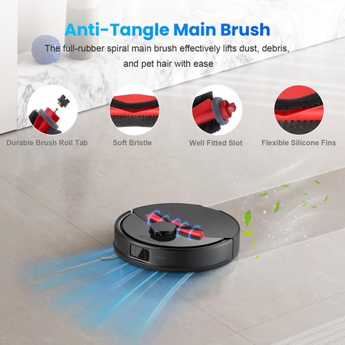 17 Pack Replacement Accessories Kit Compatible with Roborock Q10 S5/Q10 S5+/Q10 X5/Q10 X5+ Robot Vacuum, 2 Main Brush, 6 Side Brush, 4 HEPA Filter, 4 Mop Pads