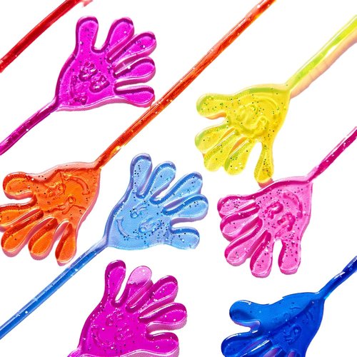 JOYIN 48Pcs Glitter Sticky Hands Party Favors, Easter Egg Fillers Party Favors Set for Kids, Holiday Traditions, Classroom Treasure Box Carnival Prizes Bulk Pinata Stuff Mini Toys, goodie bags