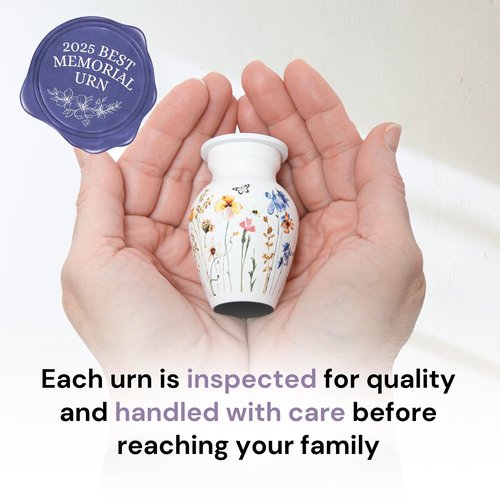 Always with Us Cremation Urns for Human Ashes Adult Female | Human Urn for Ashes for Women | Decorative for Cremation, Funeral, Burial, Home | Handcrafted Keepsake - Wildflower