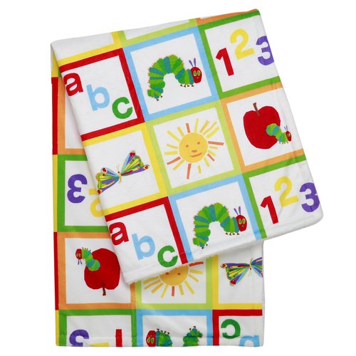 2 Ply Plush Baby Blanket, Reversible World of Eric Carle The Very Hungry Caterpillar Print (Multi-Colored, 30 in. x 40 in.)