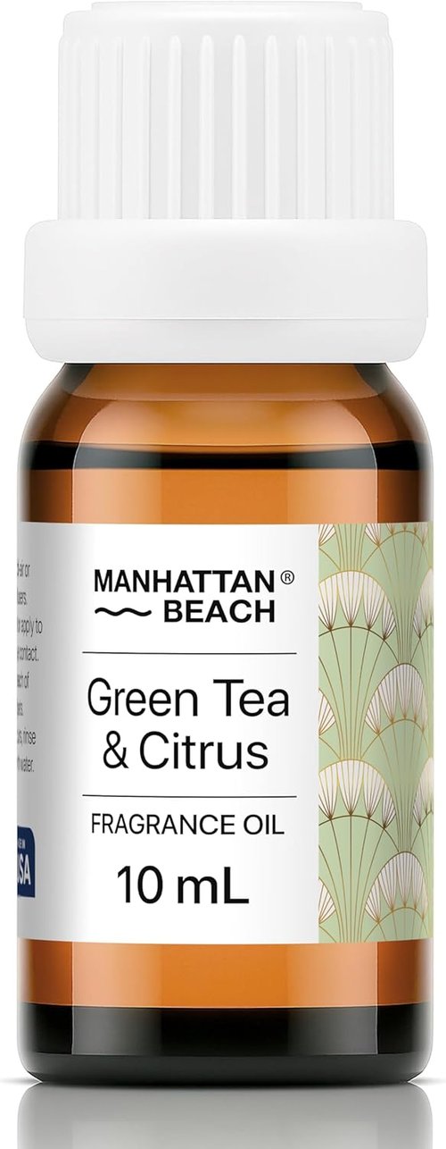 Manhattan Beach Fragrance Oil - Green Tea & Citrus Hotel Diffuser Oil | 10 mL Glass Bottle for Ultrasonic & Waterless Diffusers
