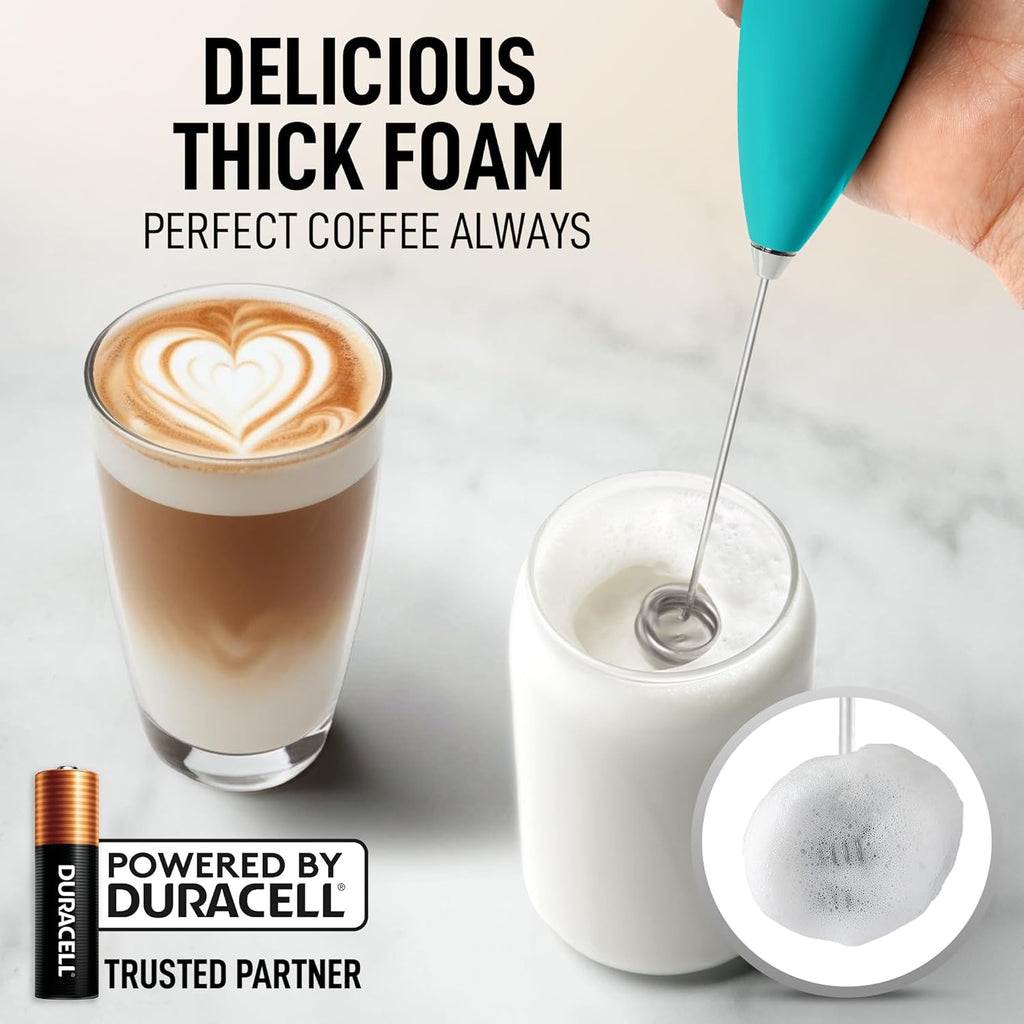 Zulay Kitchen Whisk Milk Frother - Powerful Handheld Foam Maker for Coffee & Lattes | Includes 4 Duracell Batteries