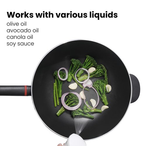 Mistifi Oil Sprayer 150ml glass bottle. Upgraded Version.Fine Mist Spray Bottle for Air Fryer, Olive Oil, Avocado Oil, Healthy Nonstick Frying, Commercial & Home Kitchen Use (2Pc Premium Dark Black)