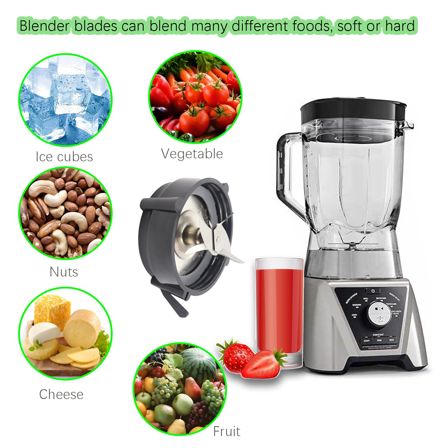 BRAVER LEMON Replacement Blade Kit for Oster Pro 1200 Blender Includes Stainless Steel Cutter Blade, Jar Base Bottom Cap, and 2 Silicone Rubber Gaskets Compatible with Oster Pro 1200 Blender Parts