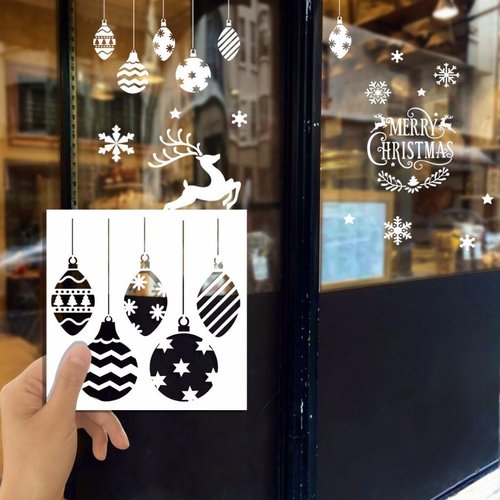 Christmas Stencils by [Brand Name] - 8 Reusable Plastic Templates for Art & DIY Decor | 5x5 Inch