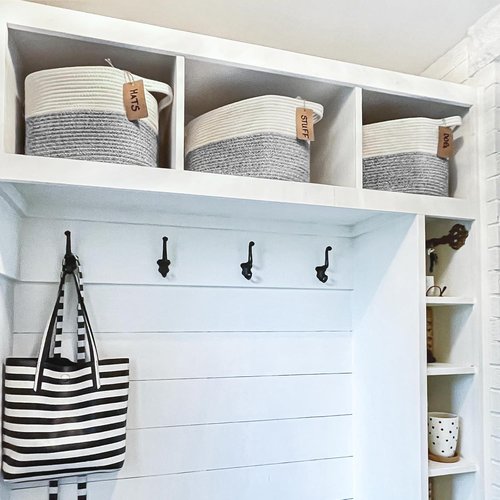 Goodpick Storage Baskets - Woven Rope Organizing Bins with Handles | 13 x 10 x 9 Inches, 3 Pack