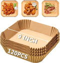AirFryer Liners - 9 Inch Disposable Square Parchment Paper for COSORI 6Qt & Ninja 5QT | Non-Stick & Oil Resistant