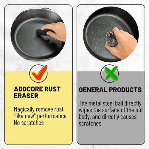Rust Eraser, Premium Rust Remover for Cast Iron Pans, Knives & Tools, Hard Anodized Cookware and Other Pots, Remove Rust from Any Metallic Surface - 1 Pack