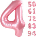 Pearlescent Pink Number 4 Balloon - 40 Inch Large Birthday Decoration for Girls' 4th Party
