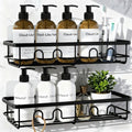 Dimyno Adhesive Shower Caddy, Large Capacity Shower Racks for Inside Shower, No Drill Bathroom Shower Organizer and Storage, 2 Pack Black Bathroom Shelves, Home Decor Rv Accessories, Apartment