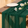 **Socomi Emerald Green Cheesecloth Table Runner - 120 Inch Rustic Boho Decor for Weddings & Events**